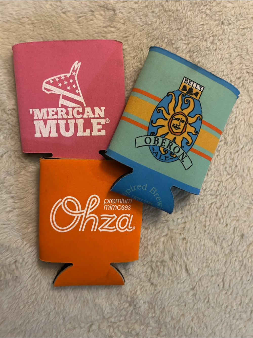 Neoprene Can Coolers - Orange, Pink, Light Blue